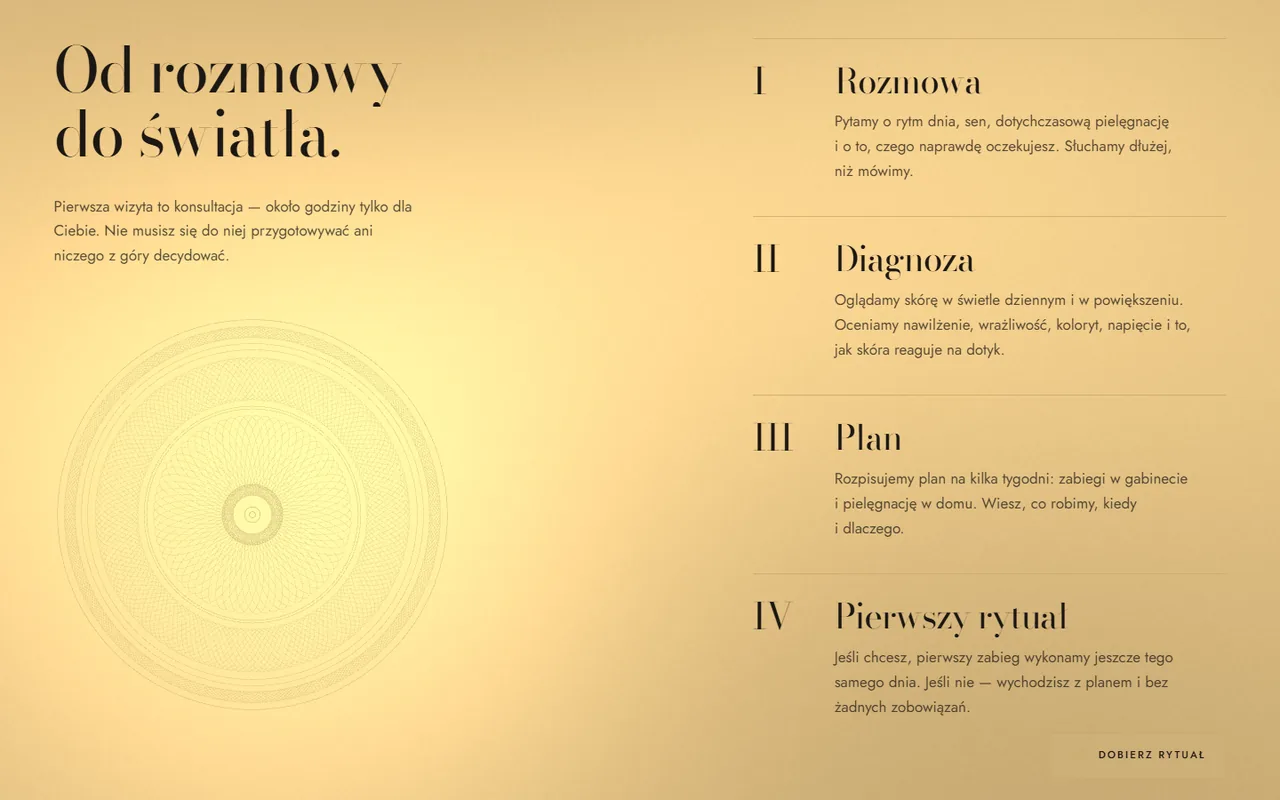 Avenluma: pierwsza wizyta w czterech krokach, „Od rozmowy do światła.”, na jedwabiu rozjaśnionym do złota