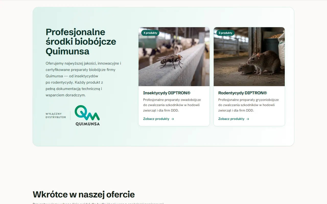 SerianGroup: profesjonalne środki biobójcze Quimunsa, insektycydy i rodentycydy DIPTRON
